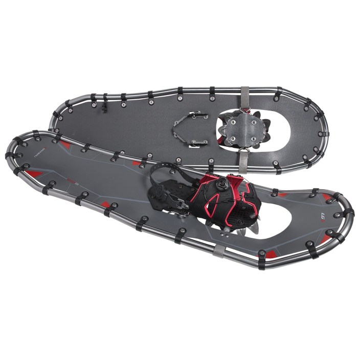 I would advise buying the biggest snowshoes you can find, like these 36" ones.