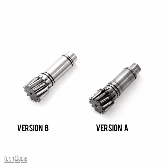 The pinion gear is also different between the different versions